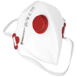 Beeswift 2FF2V Fold Flat P2 Mask with Valve White (pack of 20)